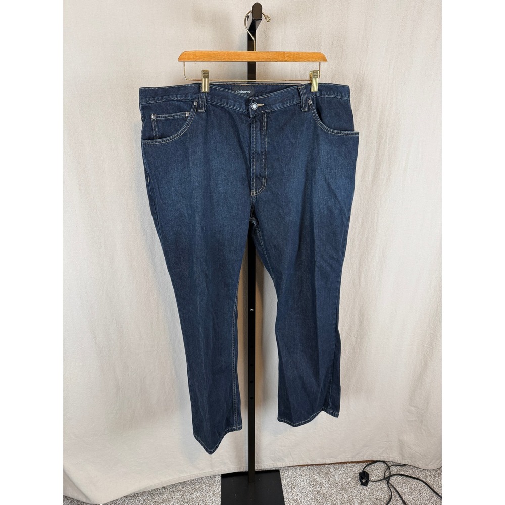 Claiborne Mens Relaxed Fit Dark Wash Jeans Size 46 x 30 100% Cotton